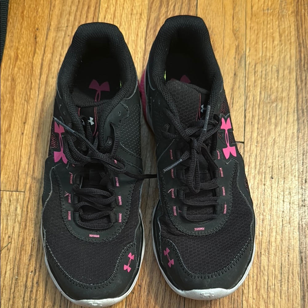 Under Armour Black and Pink Athletic Shoes with Breathable Mesh